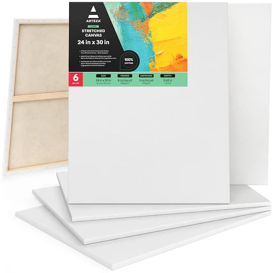 Arteza® 24" x 30" White Stretched Canvases, 6ct.